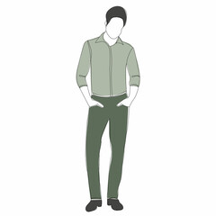 man sketch,  on white background