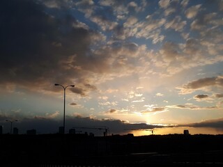 Zachód słońca nad Warszawą