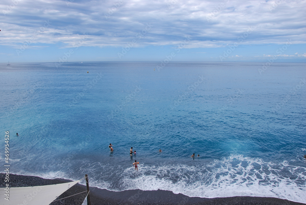 Canvas Prints Panorama del Mar Ligure da Camogli in provincia di Genova, Liguria, Italia.