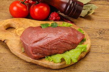 Raw beef piece for cooking