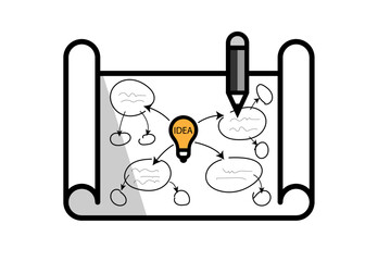 Mind Map icon. work flow planning. Action plan - collaboration vector.