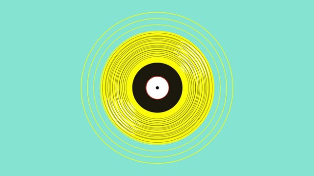 Vinyl turntable retro animation pop art 