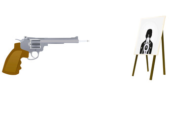 Silver shot gun. vector illustration - obrazy, fototapety, plakaty