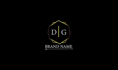 DG is luxury logo with golden color and black background.