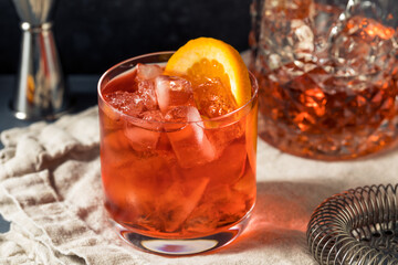 Cold Refreshing Rum Right Hand Negroni Cocktail