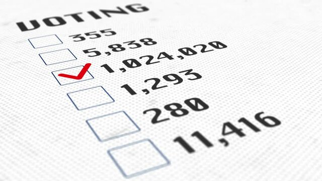 Voting check list with votes numbers animation