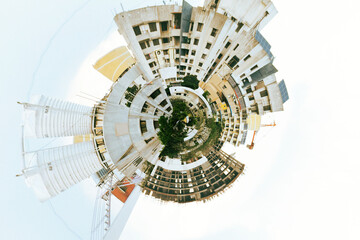 Little planet image of residence complex