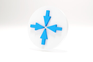 Arrows icon. Symbol on white background. 3d render illustration