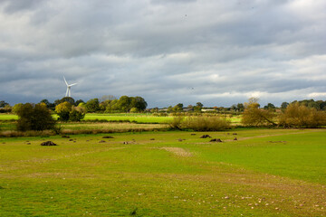 Fototapeta na wymiar landscape with a wind turbine 