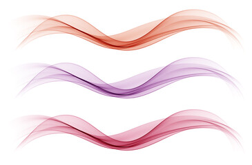 Abstract wavy shapes. Set of vector colored waves. Design element.