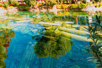 Antique pool (Cleopatra's Bath) - Pamukkale, Turkey