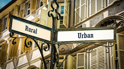 Street Sign Urban versus Rural