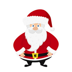 Cute Santa Claus on white background. Vector illustration for christmas card