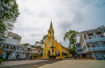 St Francis Xavier Parish church or Cha Tam church is a main travel atraction in Cholon District 5, Ho Chi Minh City, Vietnam. Text in photo mean Chinese Church.