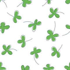 seamless pattern clover leaves print print green