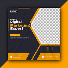 Digital Marketing Social Media Post banner Template, Digital marketing agency post banner, social media post banner design template