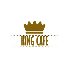 Cafe logo illustration design with an elegant crown, this logo has a deep meaning and has the characteristics of a leader