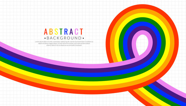 Abstract rainbow wavy ribbon colorful background. Vector wave illustration.