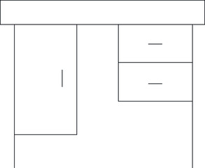 furniture icons office table and desk