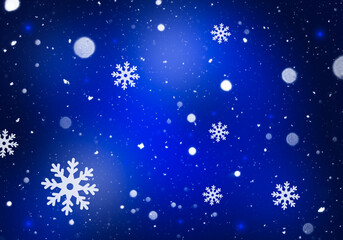 Abstract blue winter background.Christmas holiday card in blue style.