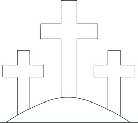 Fototapeta premium easter icons graveyard and christian