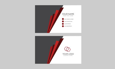 Modern business card templates. Red and gray colors.
