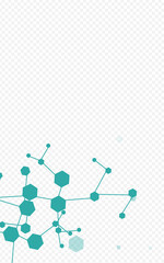 Naklejka premium Futuristic Molecular Vector Transparent