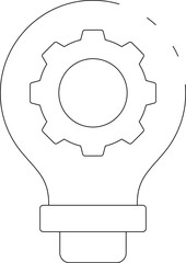 development icons bulb and gear