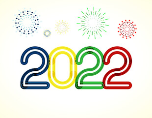 happy new year, colored 2022 numbers, design elements for new year decor, 2022 vector