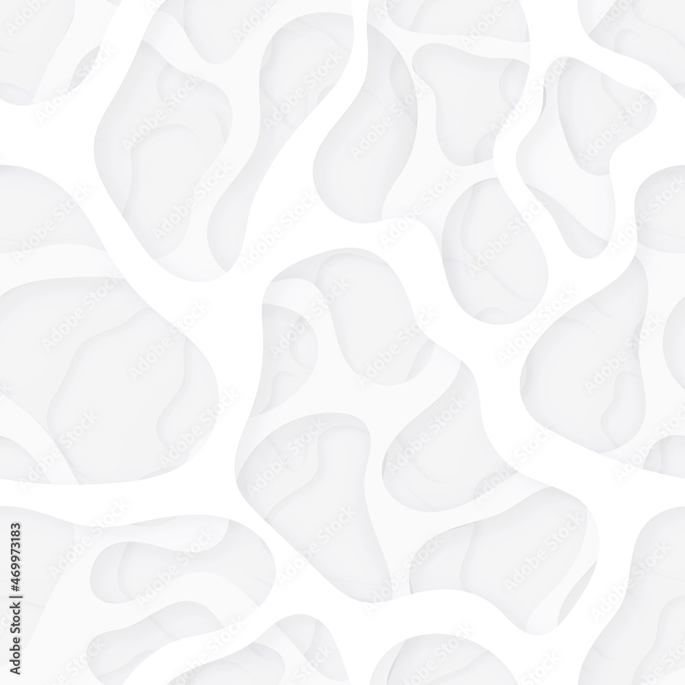 Aufkleber 3d abstract background with white paper cut shapes seamless pattern. vector design layout for busine