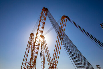 Fototapeta na wymiar Shipyard crane in Corpus Christi, Texas