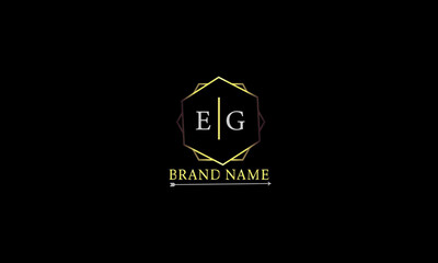 EG is unique luxury vector with a attractive golden color and black background.