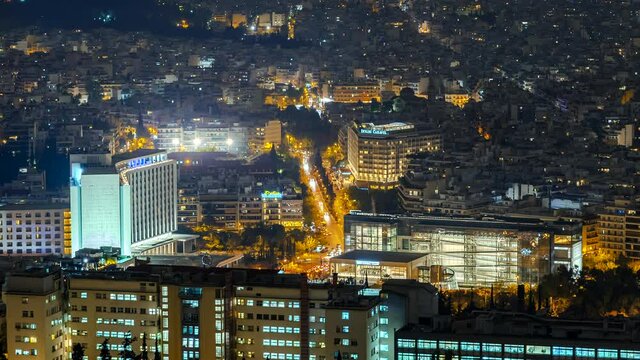 Athens Downtown Night Timelapse