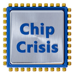 Fototapeta premium Chip Crisis, high price and chips shortage. Computer chips. The concept for the crisis in the industry, 3d render , 3D illustration.