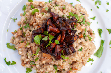 buckwheat risotto with chanterelles