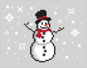Fototapeta premium Pixel Snowman