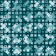 Abstract geometric pattern of squares with crosses. Seamless mosaic and tile. Vector illustration