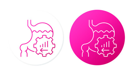 Symptoms of stomach problems (Gastroparesis). Two lines icons concept for web design, templates and more