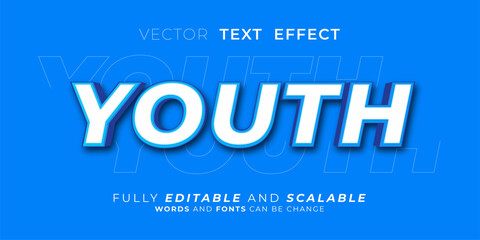 Obraz premium Editable text effect - Youth text style concept
