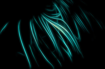 Abstract neon fibers lights - Digital art work.