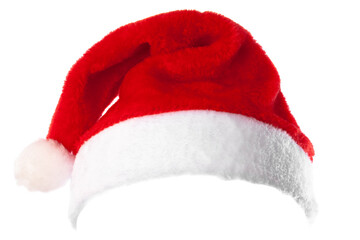 Santa Claus red hat isolated on white background