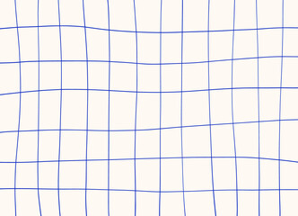 Blue grid background. Hand drawn texture, student notebook sheet. Vector backdrop, cover, banner.	
