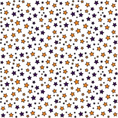 Colorful stars pattern Halloween background. Vector illustration. Wrapping paper.