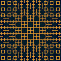Abstract geometric pattern of squares with crosses. Seamless mosaic and tile. Vector illustration