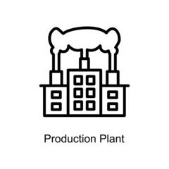 Fototapeta premium Production Plant vector outline icon. Illustration style EPS 10 file format