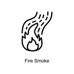 Fire Smoke vector outline icon. Illustration style EPS 10 file format
