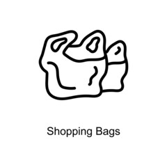 Shopping Bags vector outline icon. Illustration style EPS 10 file format
