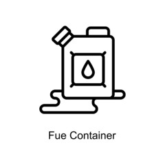Fuel Container vector outline icon. Illustration style EPS 10 file format
