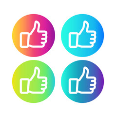 Obraz premium Thumb up in a circle, gradient color. 