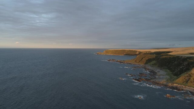 Pennan, Scotland, UK, Town Beach Area Aerials
